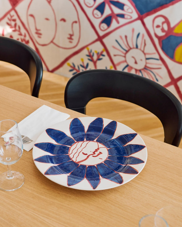 La Pittura Plate - Ø28,5 - Deep blue flower