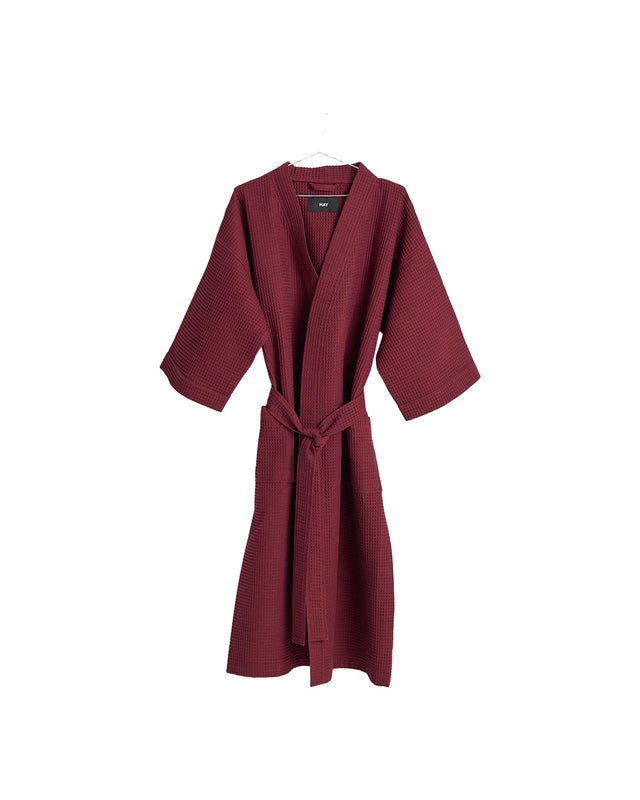 Bademantel | Waffle | Burgundy