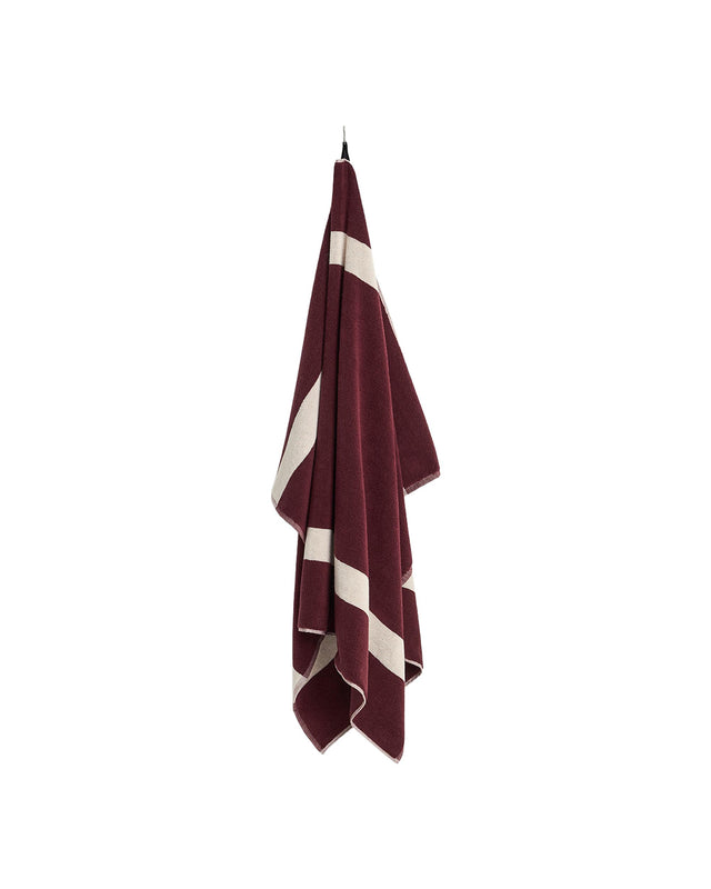 Badetuch 100x150cm | Stripe | Burgundy