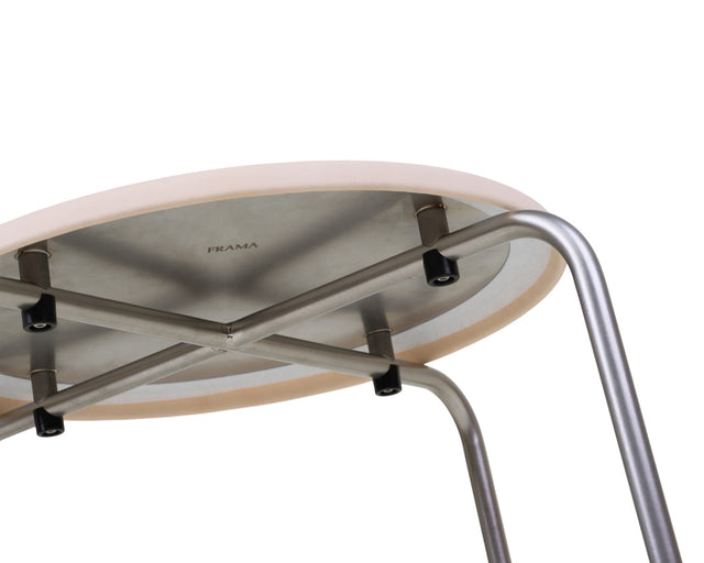 Hocker | Petit Rond Edelstahl/Leder