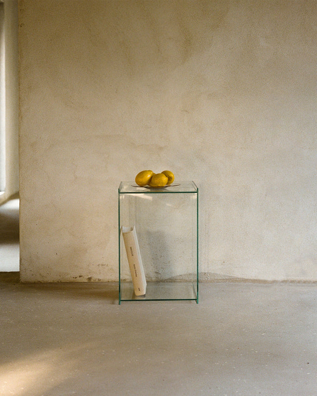 Rivet Box Table | Glass
