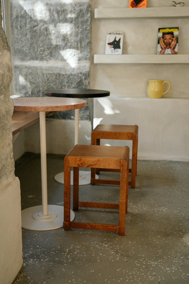 Hocker | Low Stool Warm Brown Birch