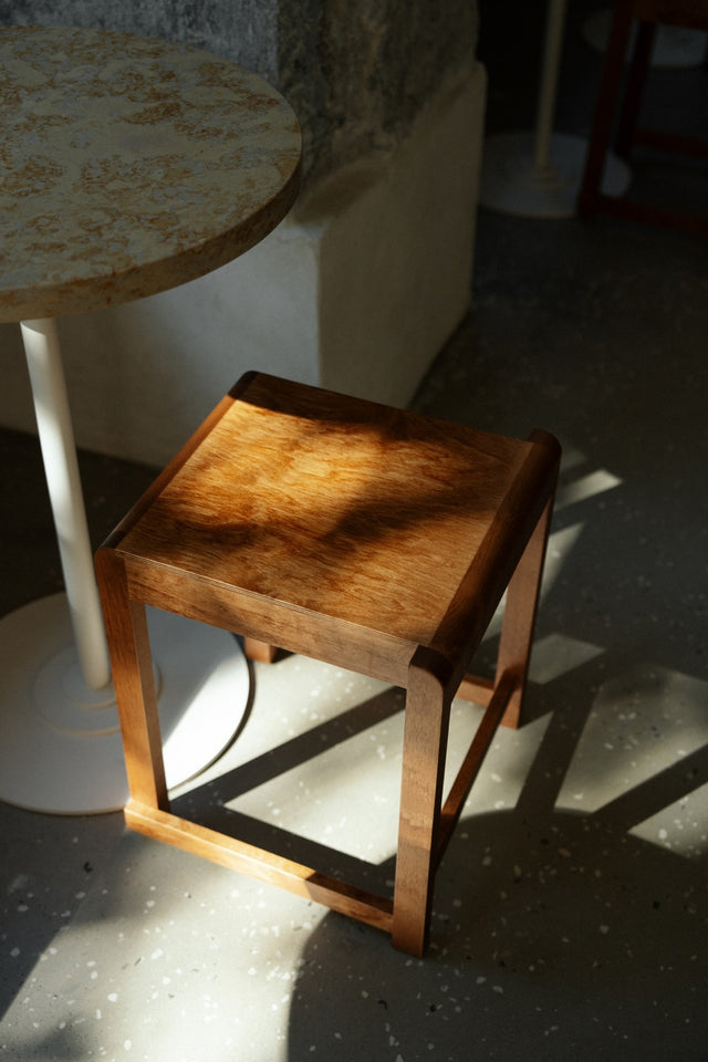 Hocker | Low Stool Warm Brown Birch