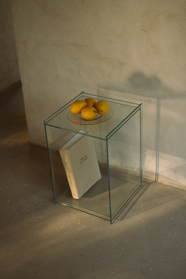 Rivet Box Table | Glass