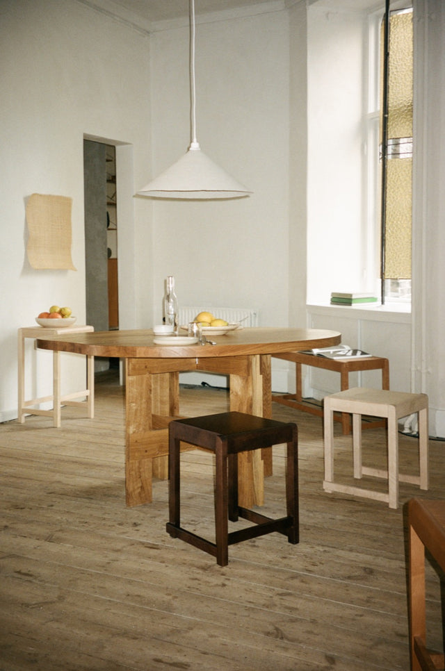 Hocker | Low Stool Dark Birch