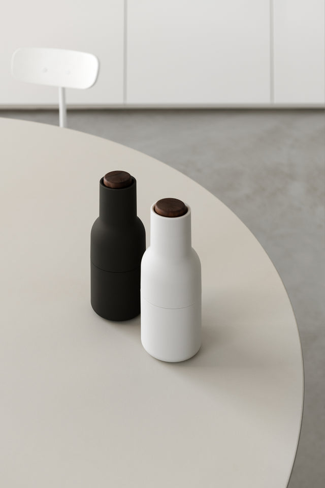 Bottle Grinder | Gewürzmühle Ash Carbon Walnuss | 2er Set