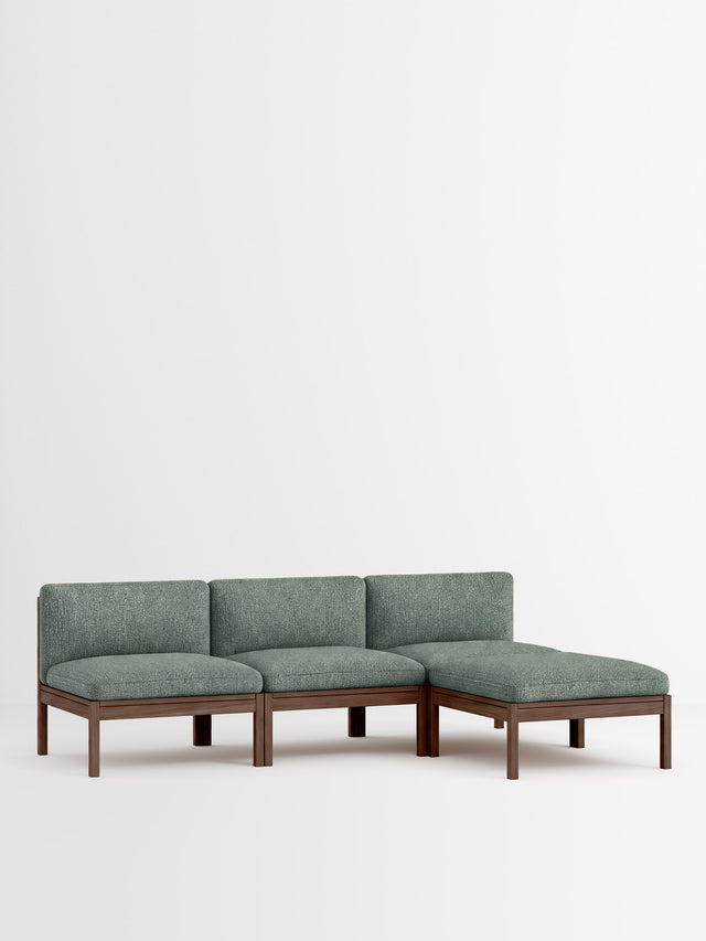 Moebe Sofa | 3-Sitzer mit Chaise Longue – Moss -0003 / Räuchereiche