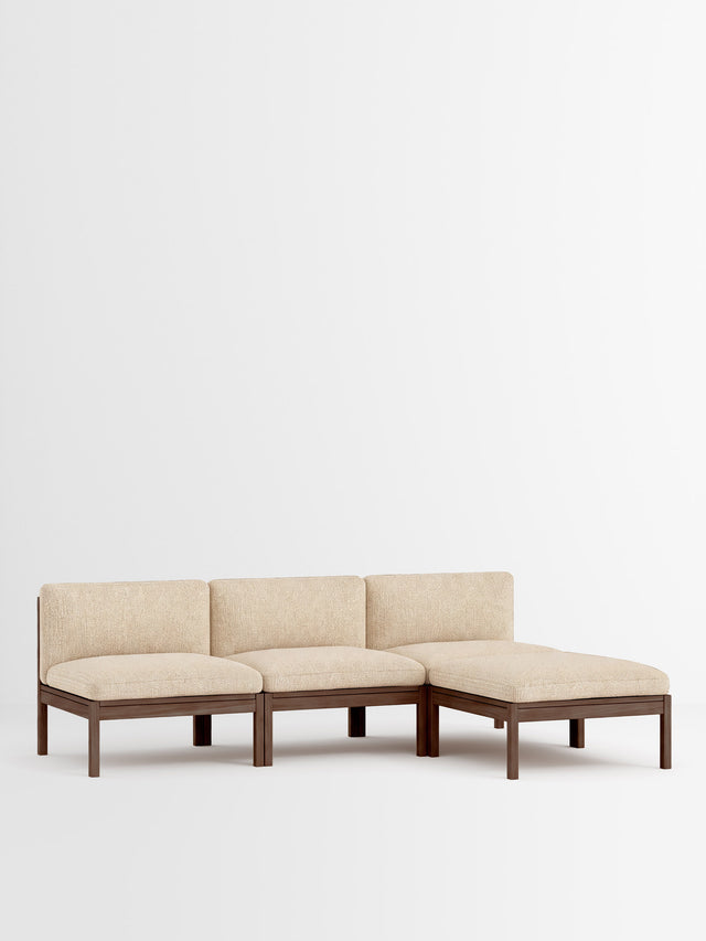 Moebe Sofa | 3-Sitzer mit Chaise Longue – Moss - 0019 / Räuchereiche