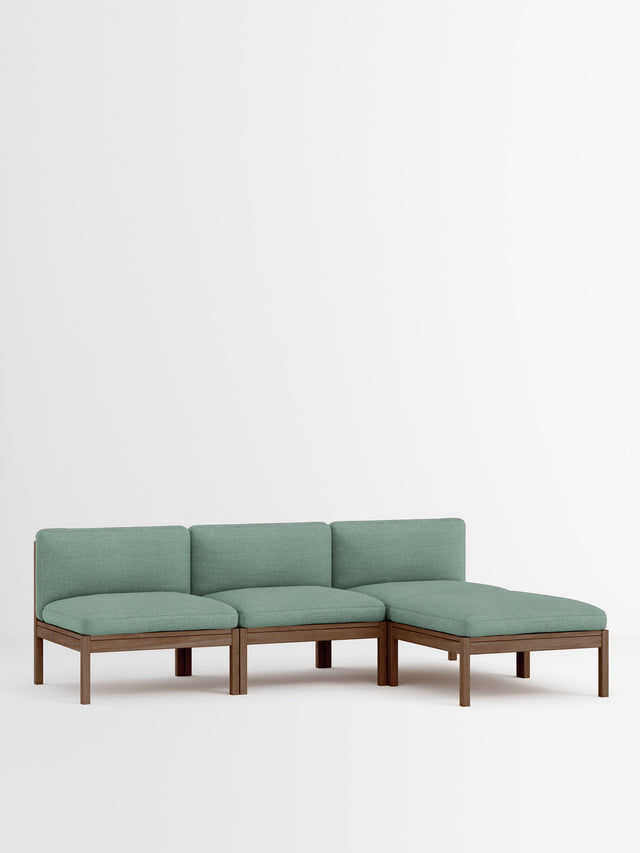 Moebe Sofa | 3-Sitzer mit Chaise Longue – Re-Wool 2 - 868 / Räuchereiche