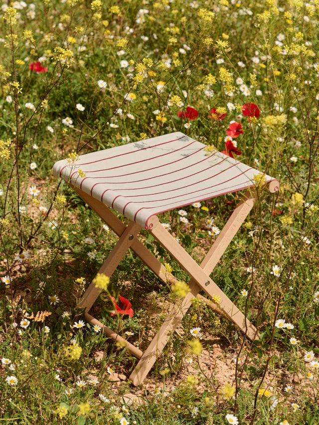 Klapphocker | Outdoor Market | Beige/Rot
