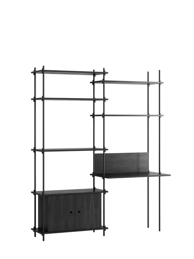 Regalsystem | MOEBE | 2 Module mit Schreibtisch