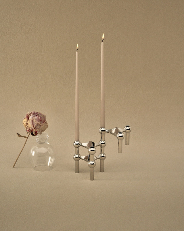 Kerzenständer 3er Set | Stoff Nagel