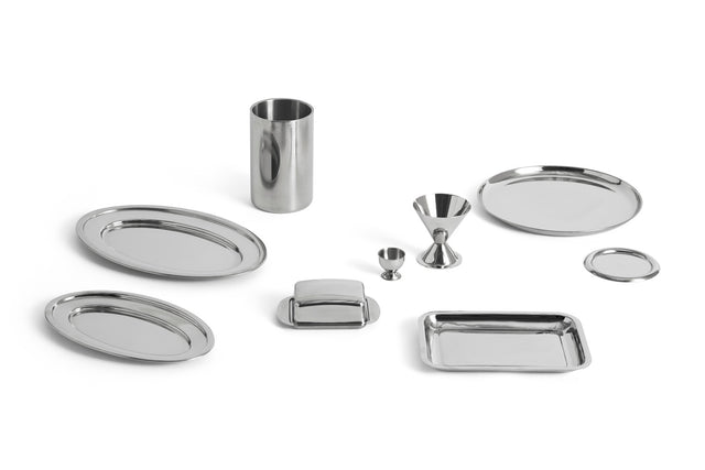 Tablett oval | Essential Steel | groß