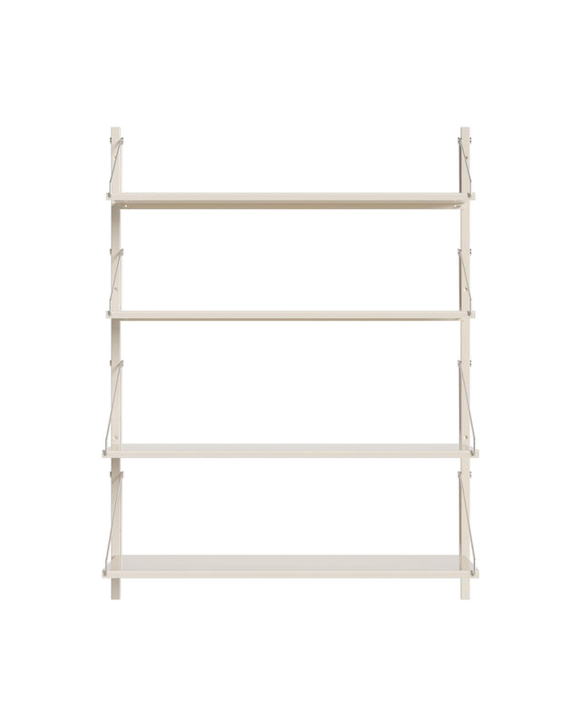 Wandregal | Shelf Library Single Section | Warm White Steel | H108.4 / B80
