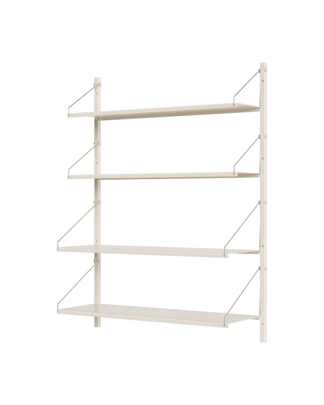 Wandregal | Shelf Library Single Section | Warm White Steel | H108.4 / B80