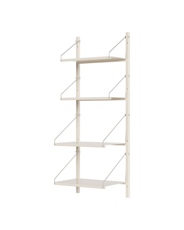 Wandregal | Shelf Library Single Section | Warm White Steel | H108.4 / B40