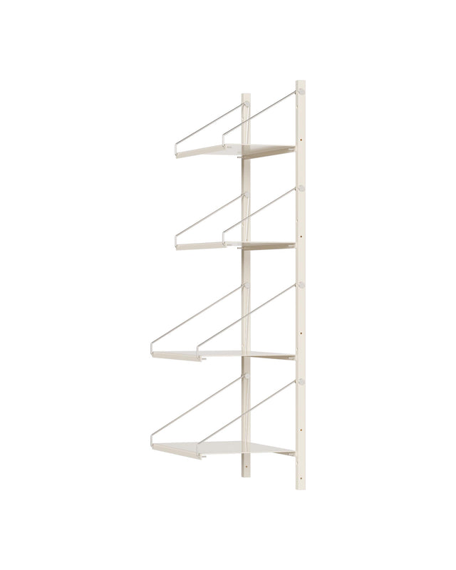 Wandregal | Shelf Library Single Section | Warm White Steel | H108.4 / B40