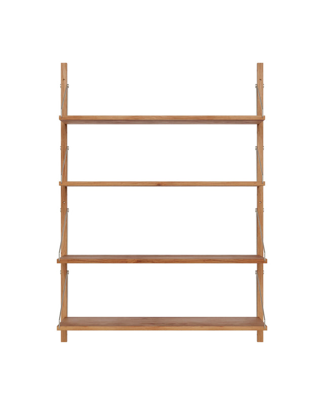 Wandregal | Shelf Library Single Section| Natural Oak | H114.8 / B80