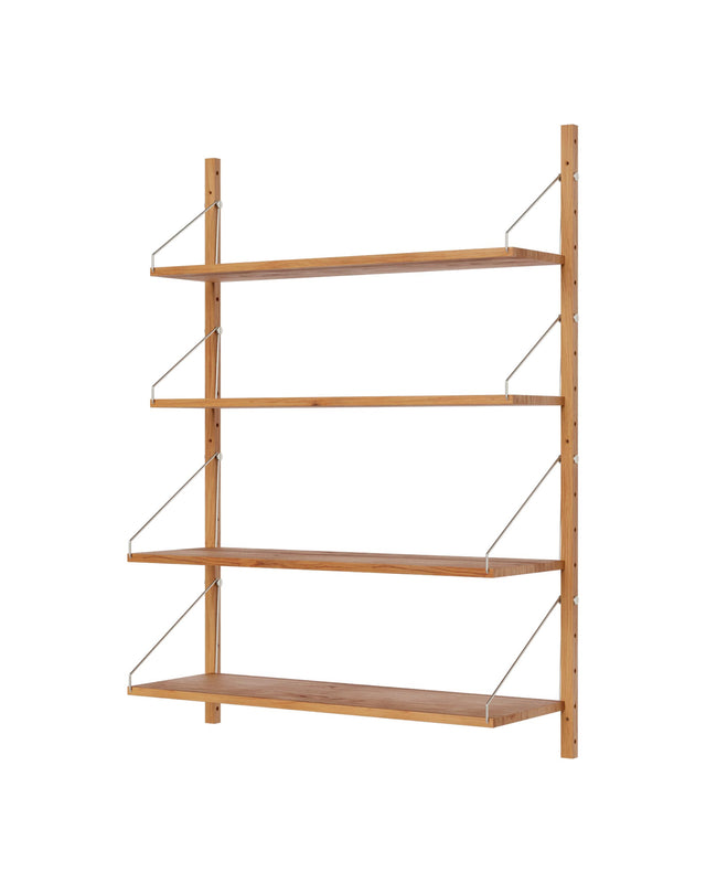 Wandregal | Shelf Library Single Section| Natural Oak | H114.8 / B80