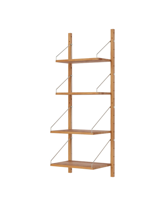 Wandregal | Shelf Library Single Section| Natural Oak | H114.8 / B40
