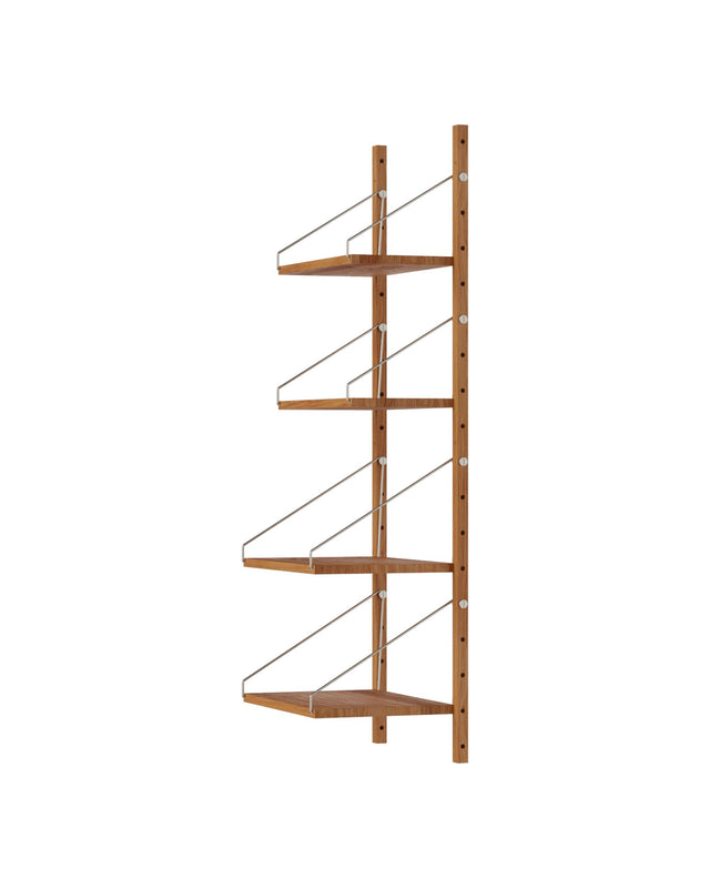 Wandregal | Shelf Library Single Section| Natural Oak | H114.8 / B40