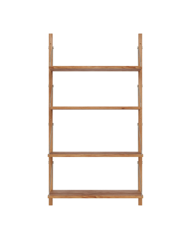 Wandregal | Shelf Library Single Section| Natural Oak | H114.8 / B60