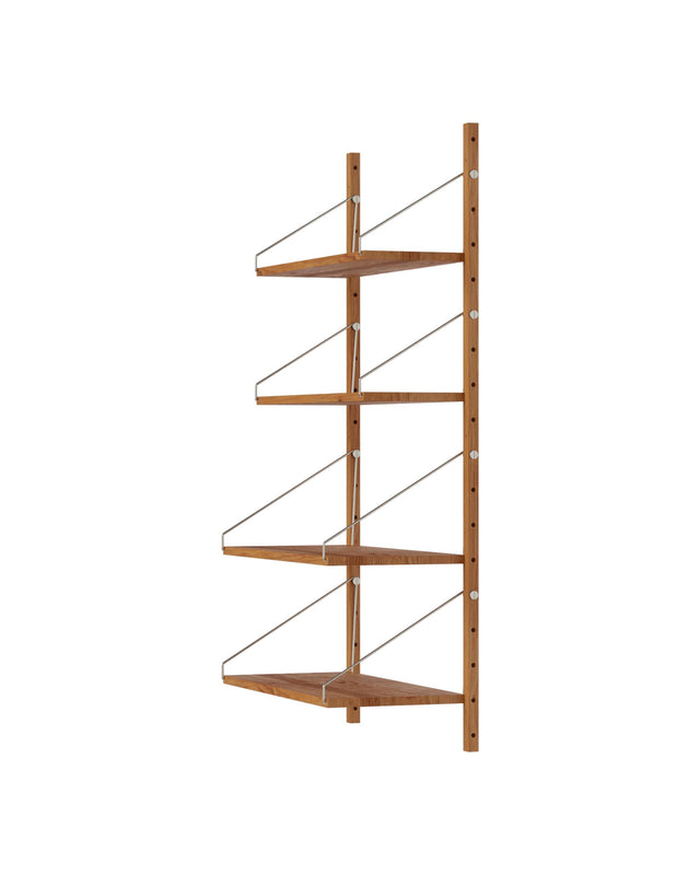 Wandregal | Shelf Library Single Section| Natural Oak | H114.8 / B60
