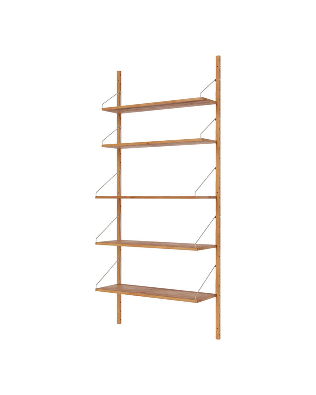 Wandregal | Shelf Library Single Section| Natural Oak | H185.2 / B80