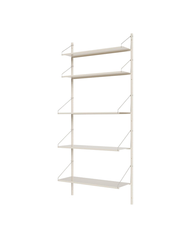 Wandregal | Shelf Library Single Section | Warm White Steel | H185.2 / B80