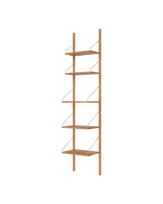 Wandregal | Shelf Library Single Section| Natural Oak | H185.2 / B40