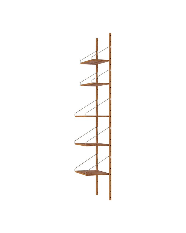 Wandregal | Shelf Library Single Section| Natural Oak | H185.2 / B40