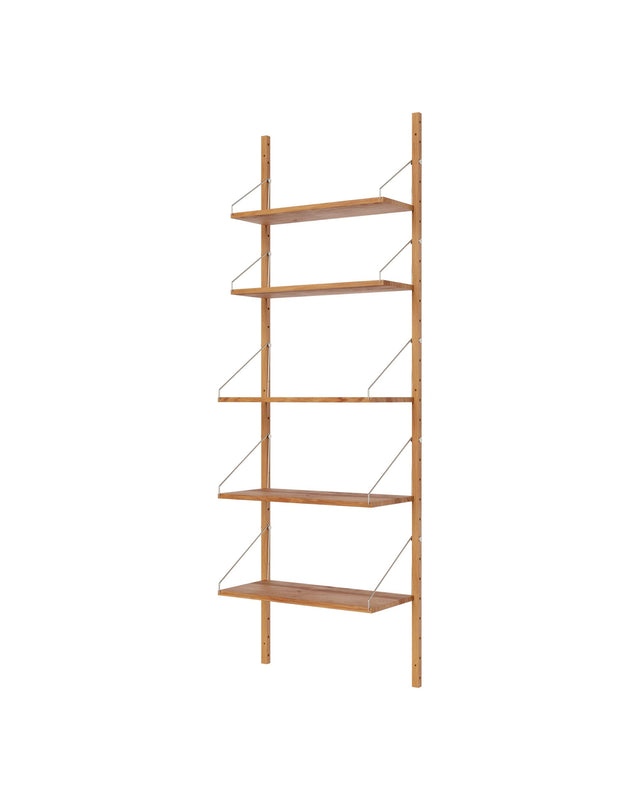 Wandregal | Shelf Library Single Section| Natural Oak | H185.2 / B60
