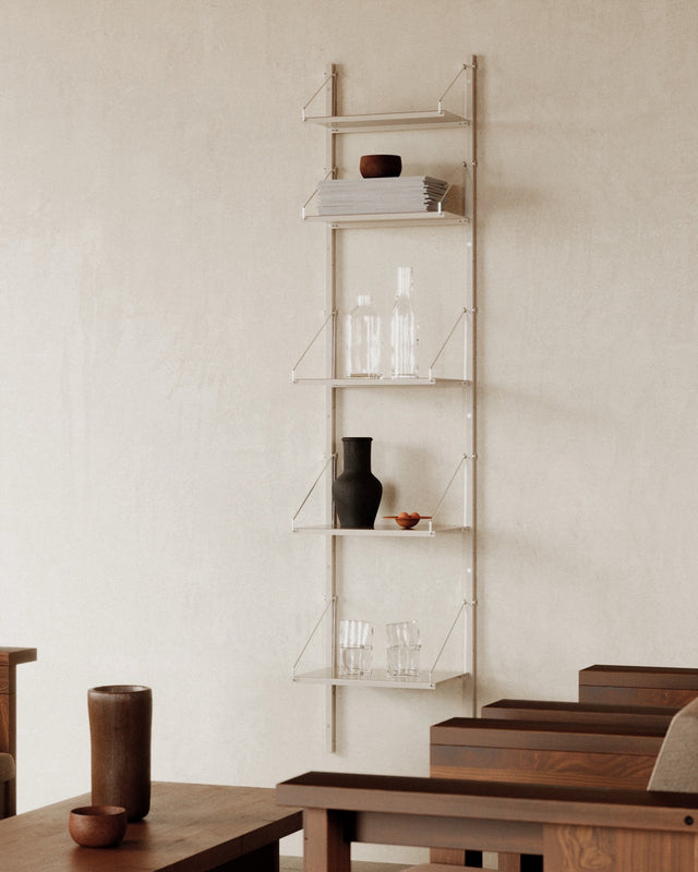 Wandregal | Shelf Library Single Section | Warm White Steel | H185.2 / B40