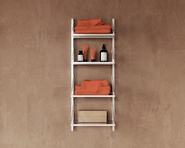 Wandregal | Shelf Library Single Section | Warm White Steel | H108.4 / B40