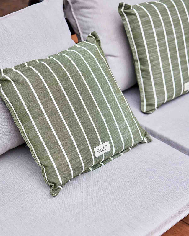 Outdoor Kyoto Cushion Square | Offwhite / Garden Green