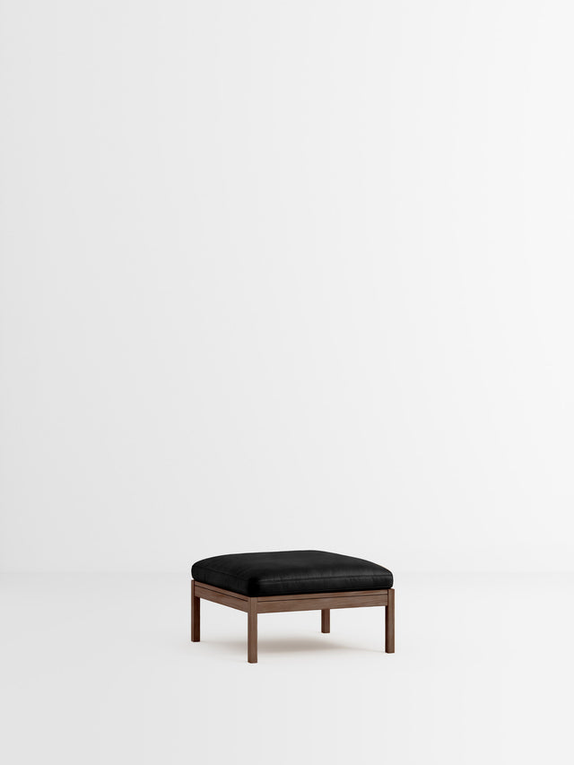 Moebe Sofa | Ottoman – Leder Schwarz / Räuchereiche