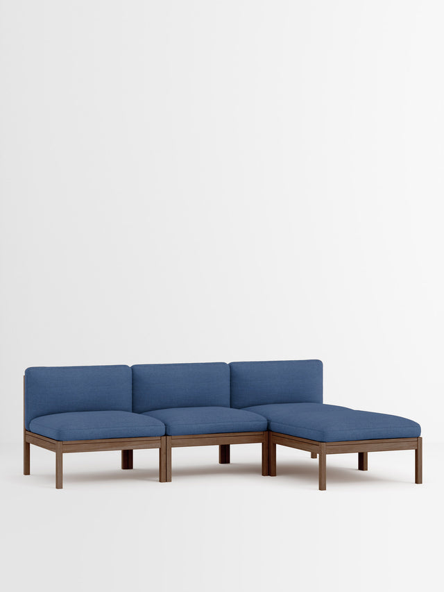 Moebe Sofa | 3-Sitzer mit Chaise Longue – Re-Wool 2 - 767 / Räuchereiche