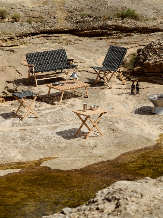 Klappstuhl | Outdoor Market | Schwarz/Beige