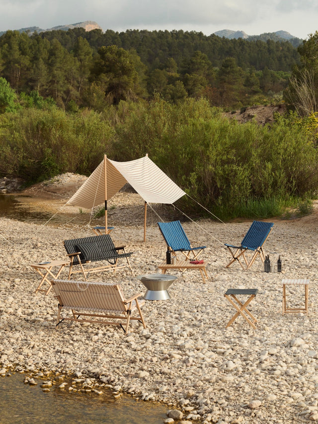 Klapphocker | Outdoor Market | Blau/Beige