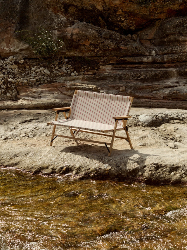 Klappsofa | Outdoor Market | Beige/Rot