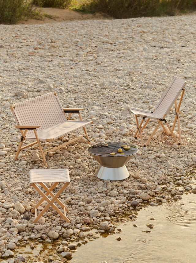 Klappstuhl | Outdoor Market | Beige/Rot