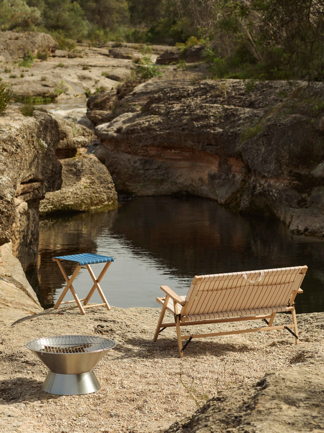 Klappsofa | Outdoor Market | Beige/Rot
