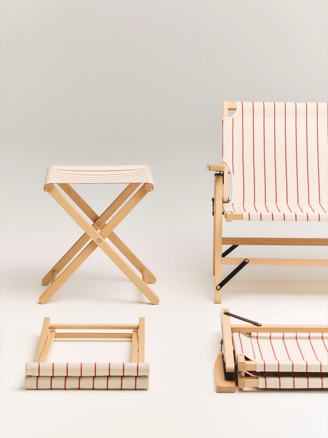 Klapphocker | Outdoor Market | Beige/Rot
