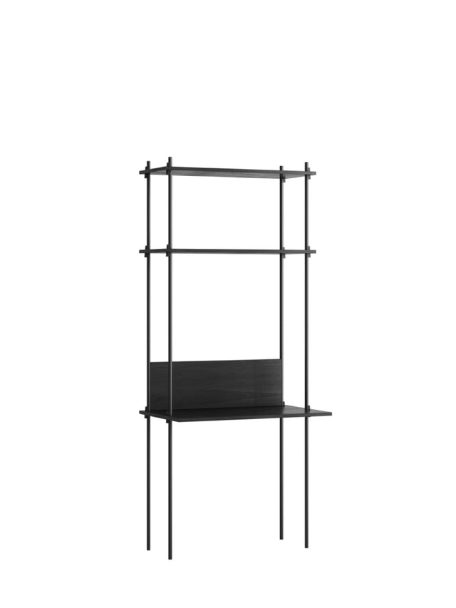 Shelving system | MOEBE | 1 module with desk