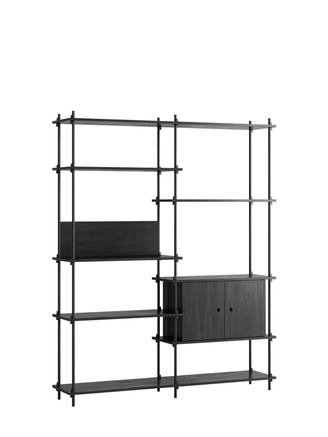 Shelving system | MOEBE | 2 modules with cabinet