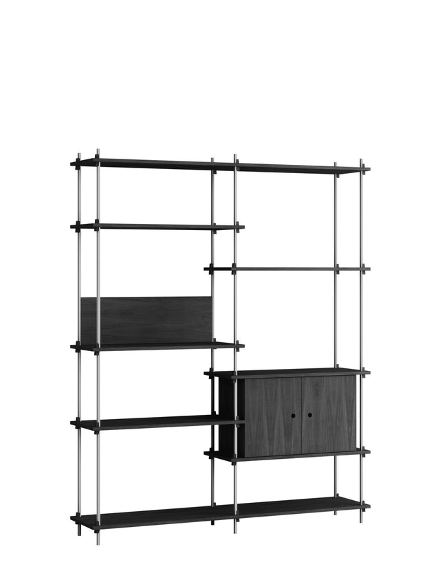 Shelving system | MOEBE | 2 modules with cabinet
