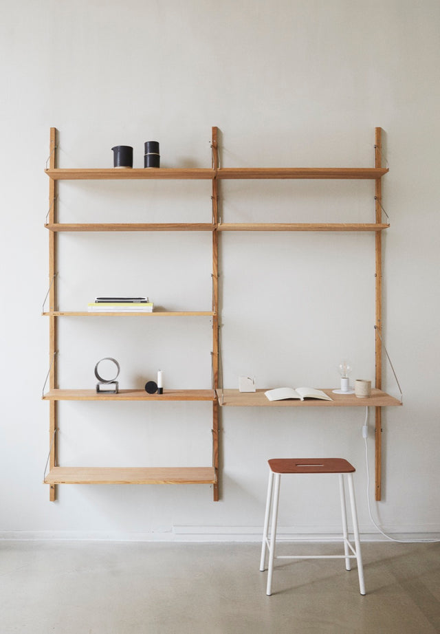 Wandregal | Shelf Library Single Section| Natural Oak | H185.2 / B80