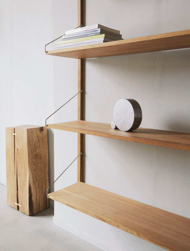 Wandregal | Shelf Library Single Section| Natural Oak | H185.2 / B80