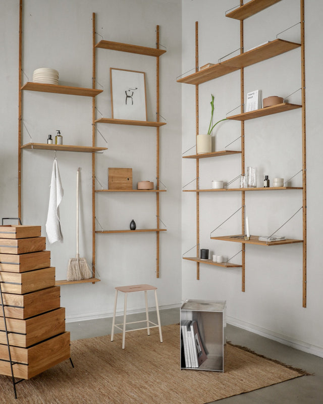 Wandregal | Shelf Library Single Section| Natural Oak | H185.2 / B60