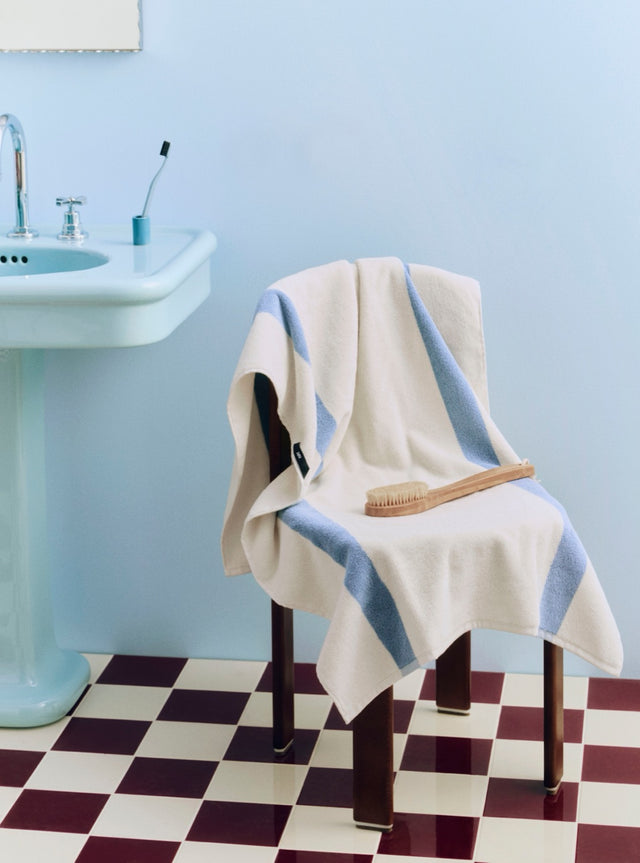 Duschtuch 70x140cm | Stripe | Dusty Blue